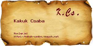 Kakuk Csaba névjegykártya